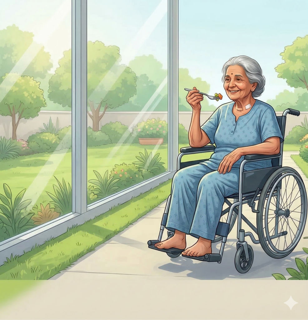 Happy patient after cervical spine surgery